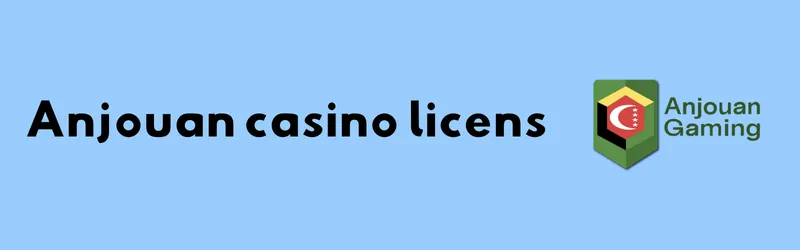 Anjouan Gamings logotyp och rubriken ”Anjouan casino licens”