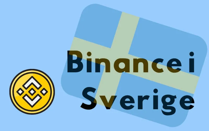 Binance-logotypen framför en svensk flagga och texten ”Binance i Sverige”