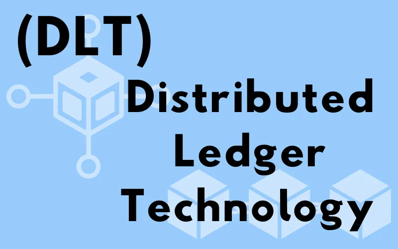 Kuber kopplade i ett nätverk och rubriken ”(DLT) Distributed Ledger Technology”