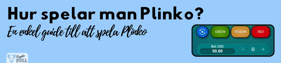 Plinkos insatspanel med valen Green, Yellow och Red och frågan ”Hur spelar man Plinko?”