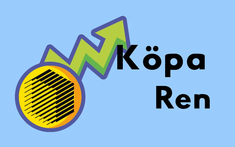 Ren-mynt med stigande grön pil och texten ”Köpa Ren”