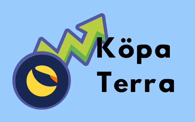 Terra-logotypen med stigande grön pil och texten ”Köpa Terra”